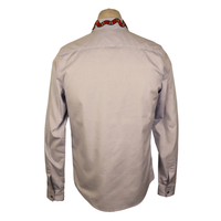 Gucci Light Blue Cotton Shirt Duke Embroidery Snake