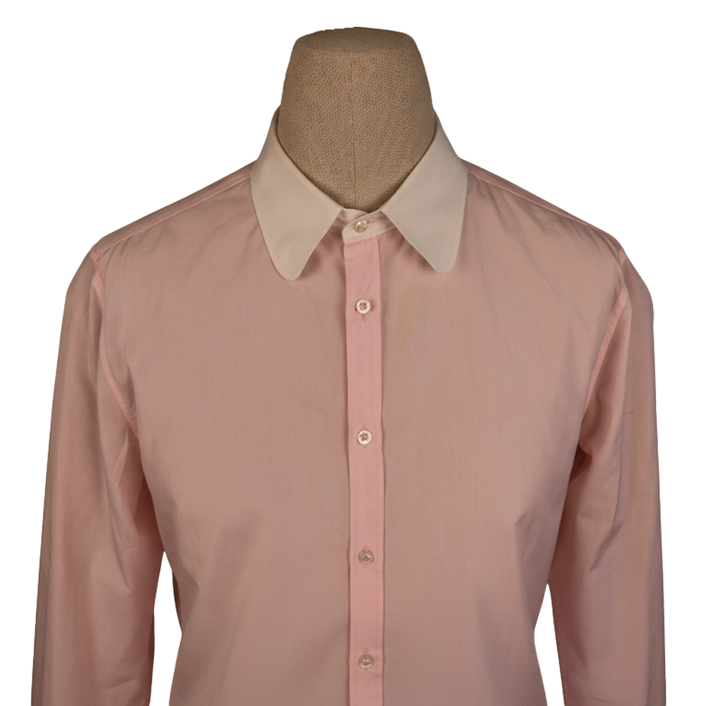 Gucci Pink Shirt with White Contrast Collar