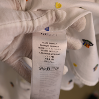 Gucci White Cotton Shirt with All-Over UFO Embroidery & Peter Pan Collar