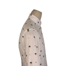 Gucci White Cotton Shirt with All-Over UFO Embroidery & Peter Pan Collar